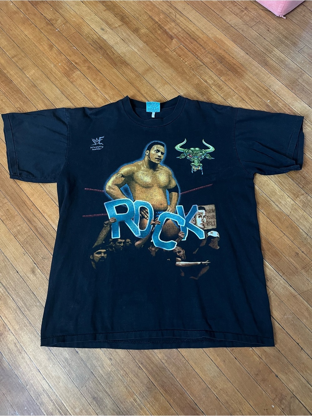 Vintage 1990s The Rock Wwf Wrestling Shirt Attitude Era Rare
